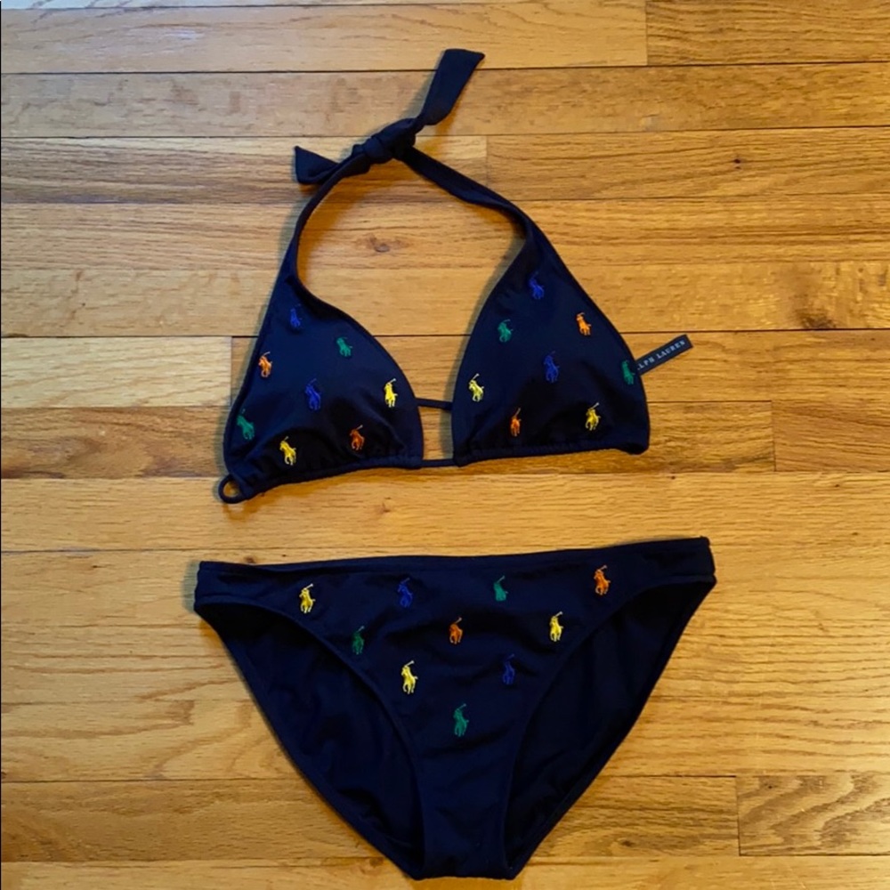 Ralph Lauren Icon Multi Color Pony Logo 2pc Bikini